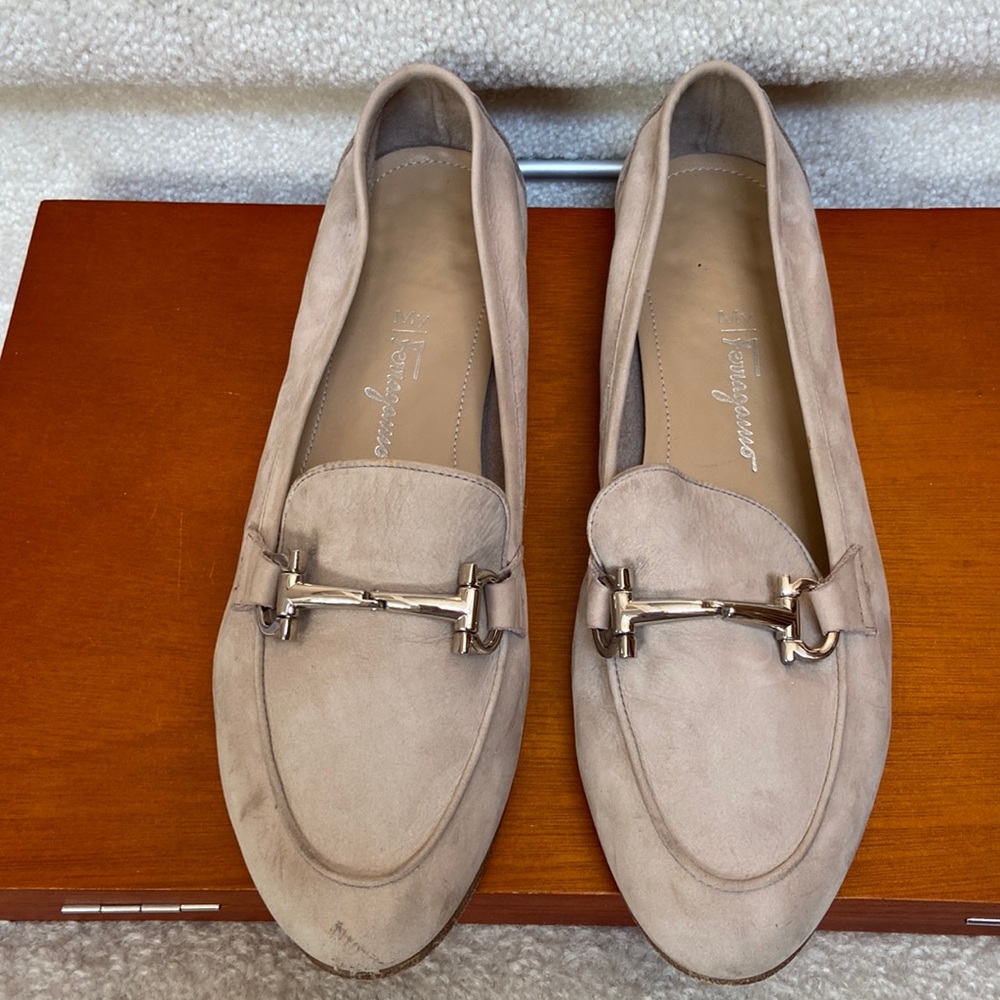 salvatore ferragamo nubuck leather loafers